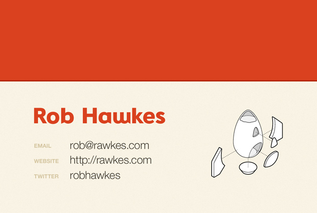 Rear design for the Rawkes business card