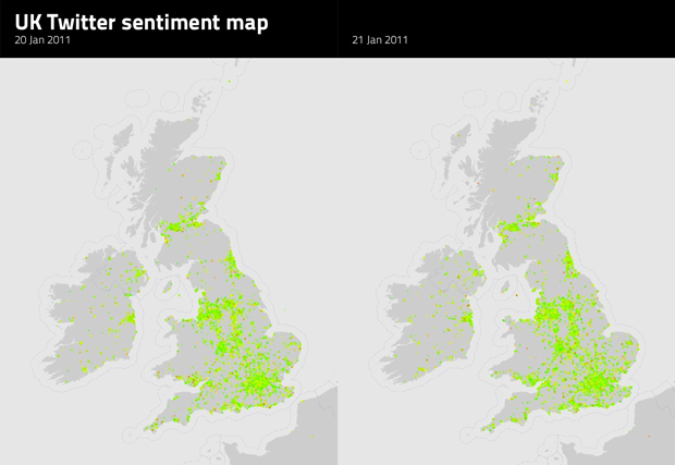 Basic comparison of Twitter sentiment maps