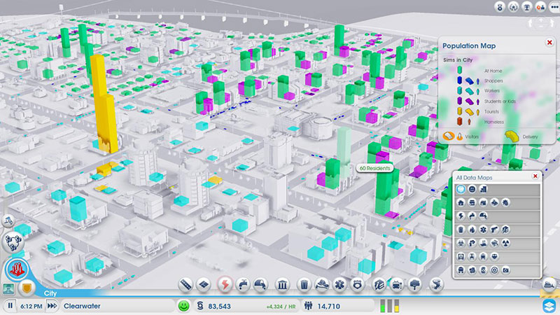 Data layers in the latest SimCity